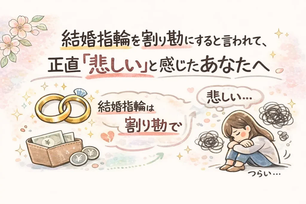 結婚指輪を割り勘にすると言われて、正直「悲しい」と感じたあなたへ