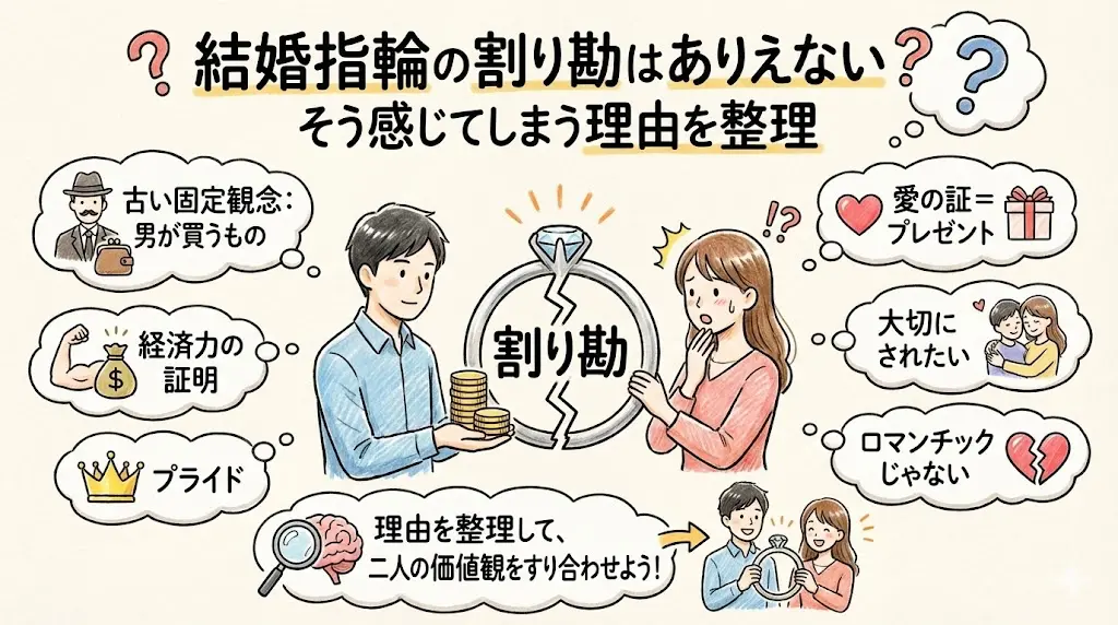 結婚指輪の割り勘はありえない？そう感じてしまう理由を整理してみましょう