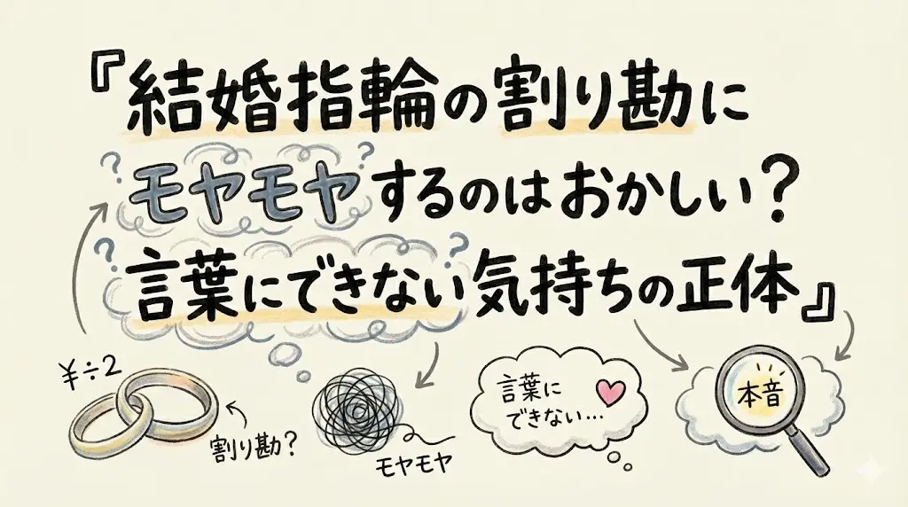 結婚指輪の割り勘にモヤモヤするのはおかしい？言葉にできない気持ちの正体